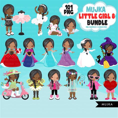 Black Girl Png Bundle Latina Girl Png Mexican Girl Art Digital Stic Mujka Cliparts