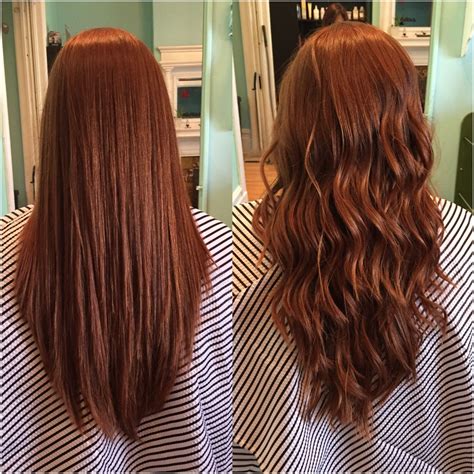 v shape layered shape cut and beach waves by germaine loose perm wavy perm long hair perm perm