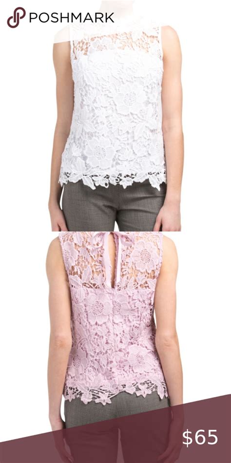 Nanette Lepore Lace Tank Partially Lined Sheer Lace Overlay