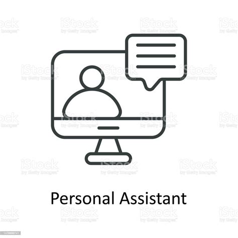 Personal Assistant Vector Outline Icons Simple Stock Illustration Stock Stock Illustration