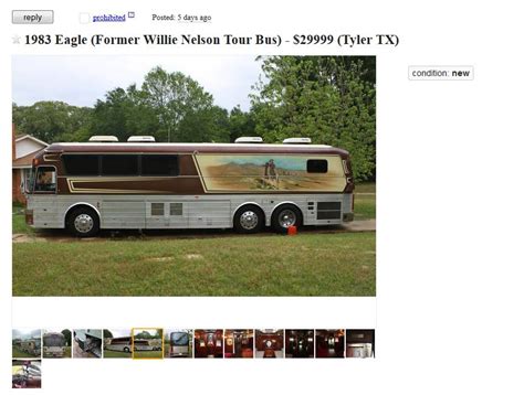 Bus for sale craigslist texas. Willie Nelson's Tour Bus Is For Sale On Craigslist
