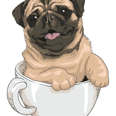 Pug Coffee Pugs Cute Adorable