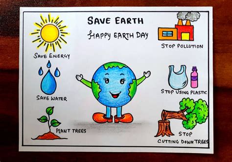 Earth Day Drawing Earth Day Poster World Earth Day Poster Drawing Easy World Environment