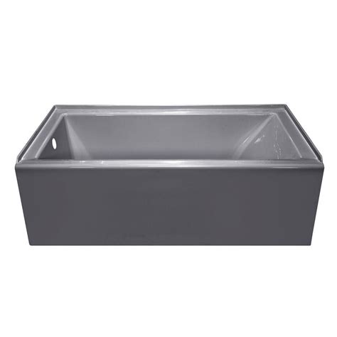 lyons industries linear 5 ft left drain soaking bathtub in silver metallic llt643260l the