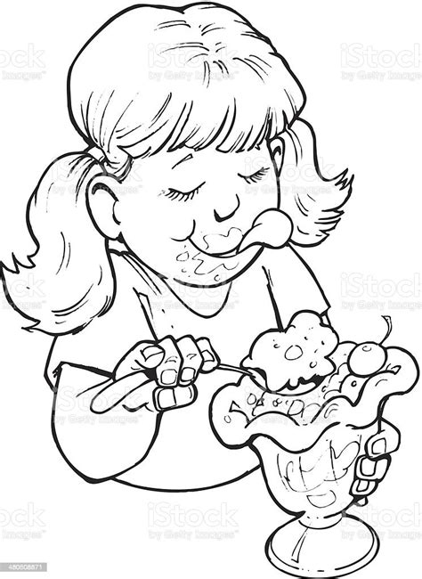 Girl Eating Ice Cream Stock Vector Art 480508871 Istock