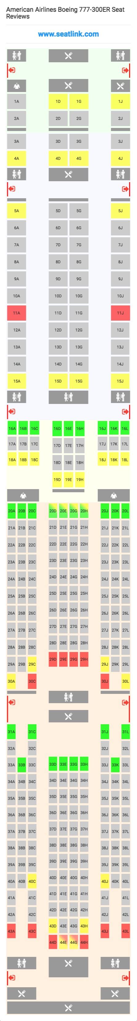 American Airlines Boeing 777 300er Seating Chart Updated January 2020
