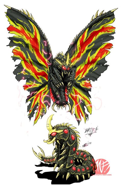 Godzilla Neo Battra Adult And Larva By Kaijusamurai Godzilla Comics