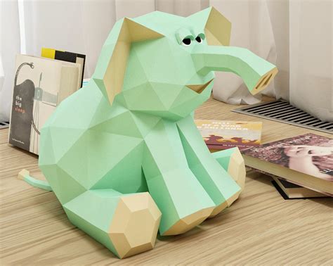 Papercraft Elephant 3d Paper Craft Toy Diy Paper Project