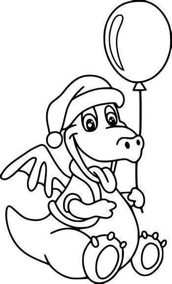 Le plateau est vert et les flammes sont jaunes. Coloriage dragon avec un ballon à imprimer