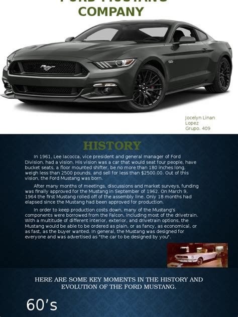 Ford Mustang Company Timelinepptx Product Introductions Motor Vehicle