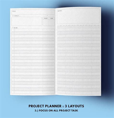 Project Planner Midori Insert Printable Goal Planner Midori Etsy