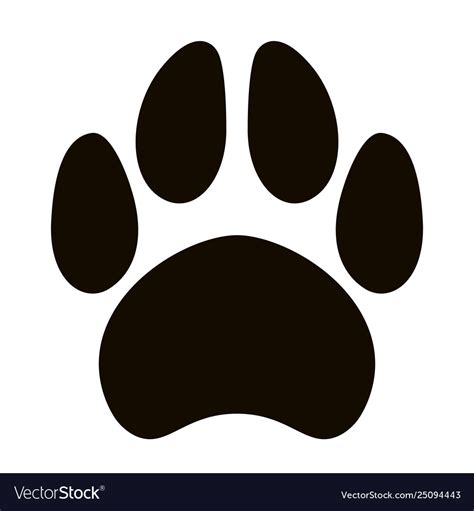 Black Silhouette Dog Footprint Royalty Free Vector Image
