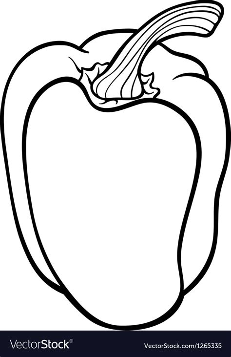 Pepper Vegetable Cartoon For Coloring Book Vector Image