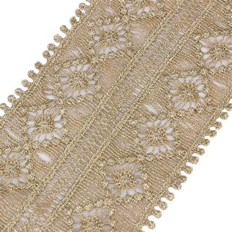 2yard Gold Metallic Embroidery Trimming Lace Motif Cord Trim Applique