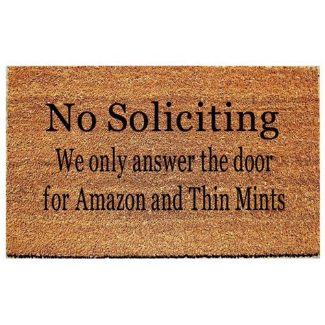 No Soliciting Door Mat No Soliciting Doormat No Soliciting Sign No