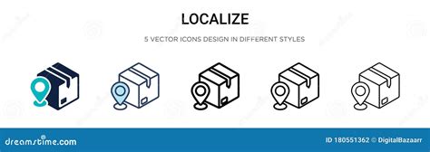 Localize Icon In Filled Thin Line Outline And Stroke Style Vector