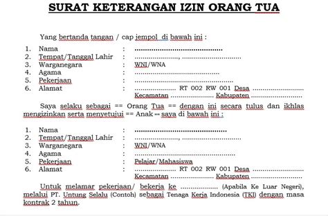 Lalu apa yang kamu lakukan? Contoh Surat Izin Orang Tua Untuk Bekerja Dan Keperluan Lainnya - Contoh Surat