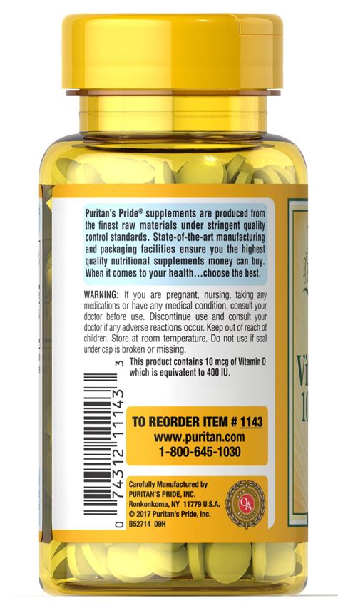 Buy nature made vitamin d3 1000 iu (25 mcg) softgels supplement, 200 count, twin pack at walmart.com Vitamin D3 10 mcg (400 IU) 250 Tablets | D Vitamins ...