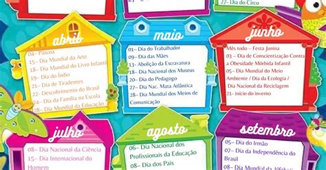Calendário Escolar Datas Comemorativas