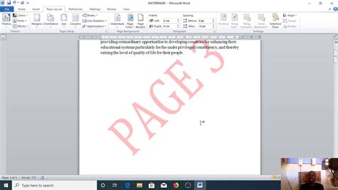 How To Insert A Customized Watermark On Only One Page In Ms Word Youtube