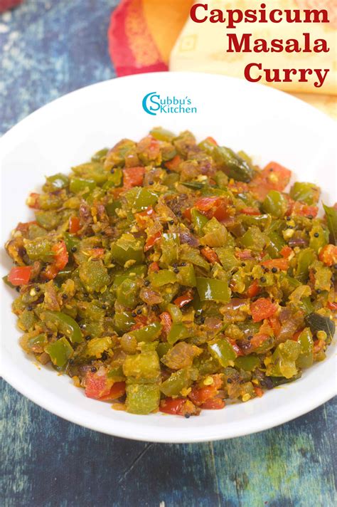 Capsicum Masala Curry Is A Delicious Dry Curry Made Using Colorful Bell
