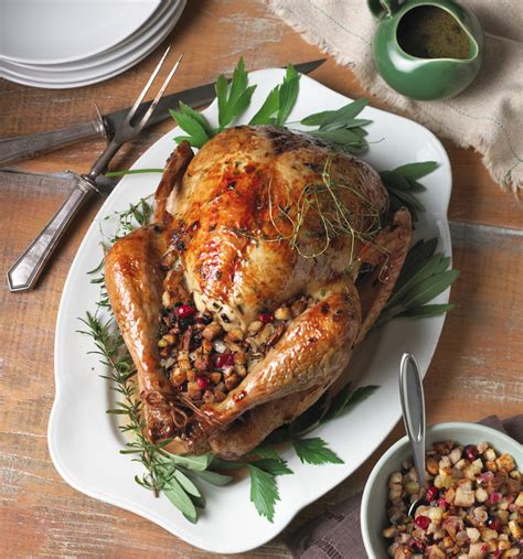 herb roast turkey with cranberry pecan stuffing mildmay town crier