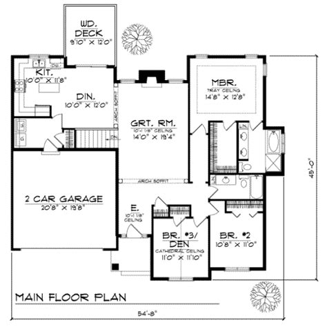Traditional Style House Plan 3 Beds 2 Baths 1600 Sqft Plan 70 155
