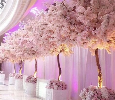Cherry Blossom Trees How To Display Them At A Wedding Ceremony Pink Trees