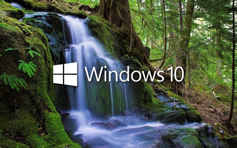 Windows 10 Over The Waterfall White Text Logo Wallpaper Computer