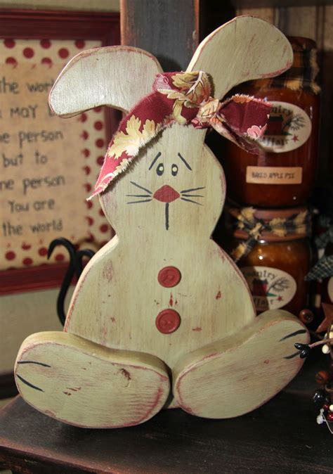 Prim Wood Bunny Easter Wood Crafts Valentine Wood Crafts Spring