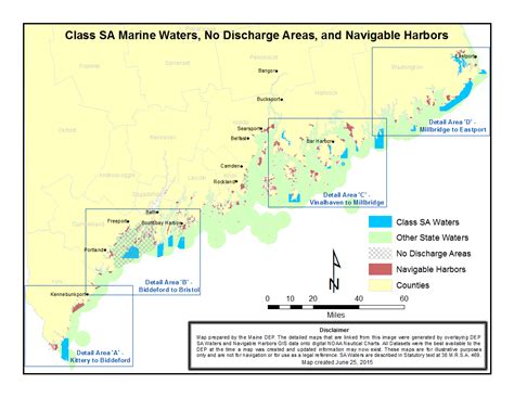 Class Sa Waters Map Overview Maine Department Of