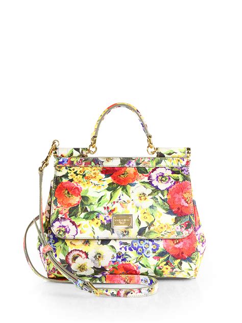 Lyst Dolce And Gabbana Miss Sicily Floral Leather Bag