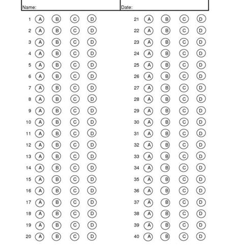 10 Free Multiple Choice Answer Sheet Templates In Word