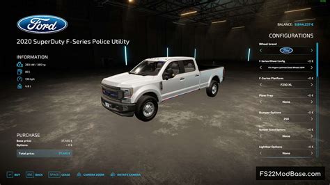 2020 Superduty F Series Police Utility Farming Simulator 22 Mod