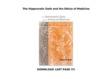 The Hippocratic Oath And The Ethics Of Medicine