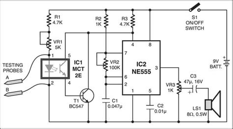 Low Resistance Continuity Tester Detailed Circuit Diagram Available