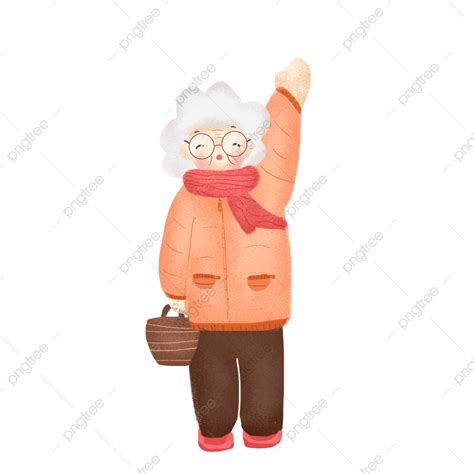 Grandma Character White Transparent Hand Drawn Cartoon Grandma