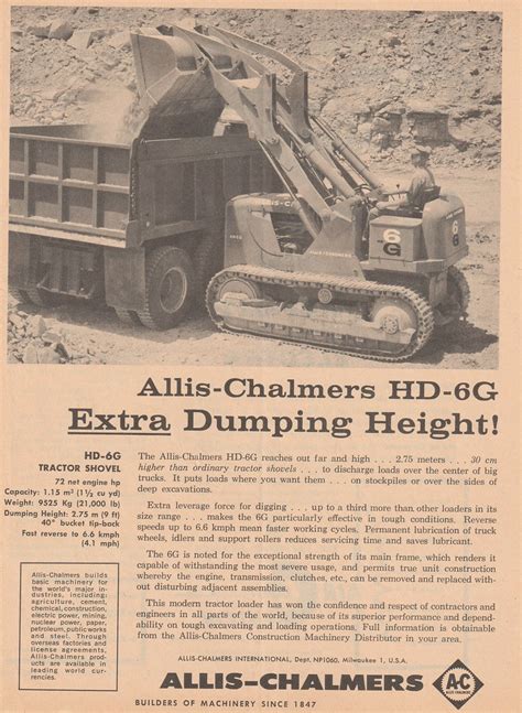 1960 Allis Chalmers Hd 6g Tractor Shovel Ad Usa Covers T Flickr
