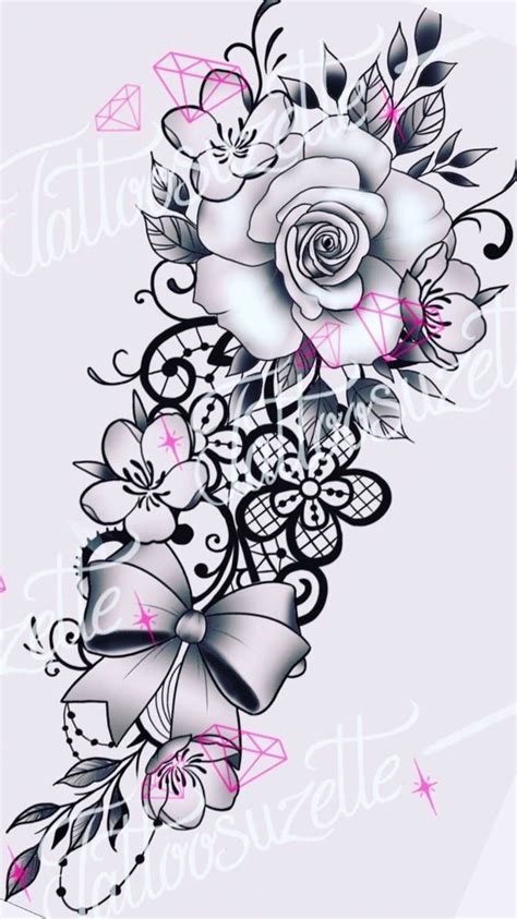 Tatouage Fleurs Dentelle By Tattoosuzette On Deviantart Creative