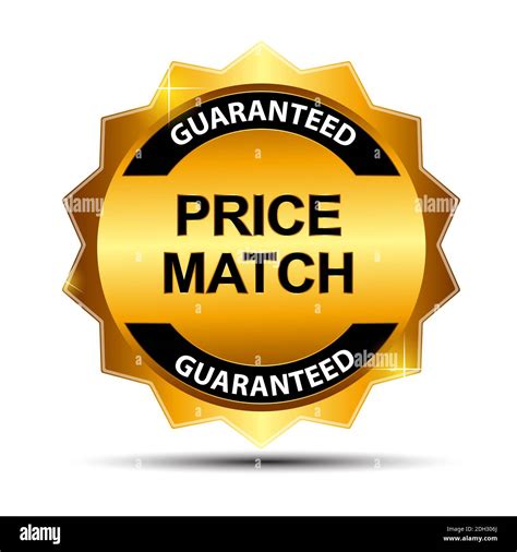 Price Match Guarantee Gold Label Sign Template Illustration Stock Photo