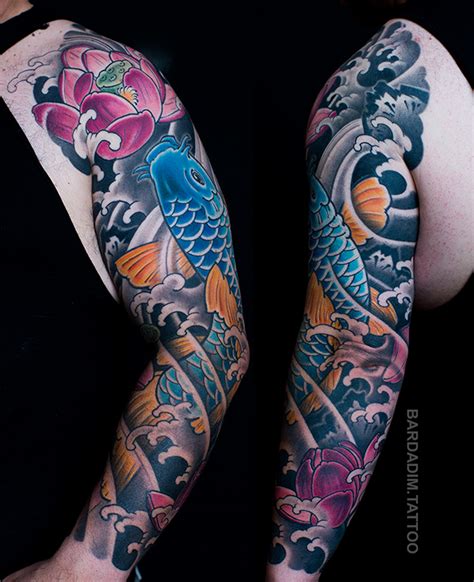 Japanese Full Sleeve Tattoos By Bardadim Tattoo Brooklyn Nyc