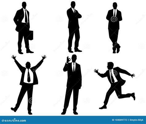 Six Businessmen Silhouettes Stock Vector Illustration Of Suits