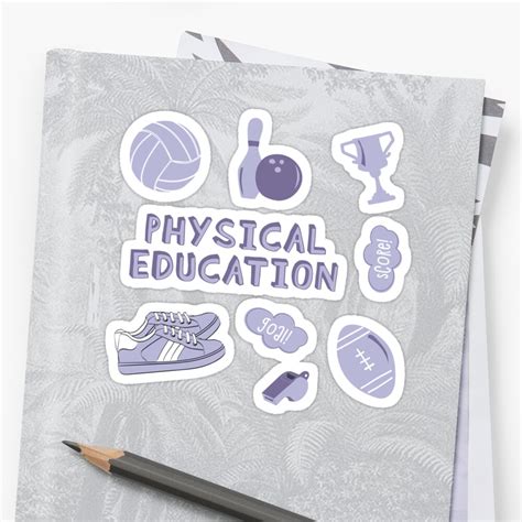 Light Purple Physical Education School Subject Sticker Pack Sticker