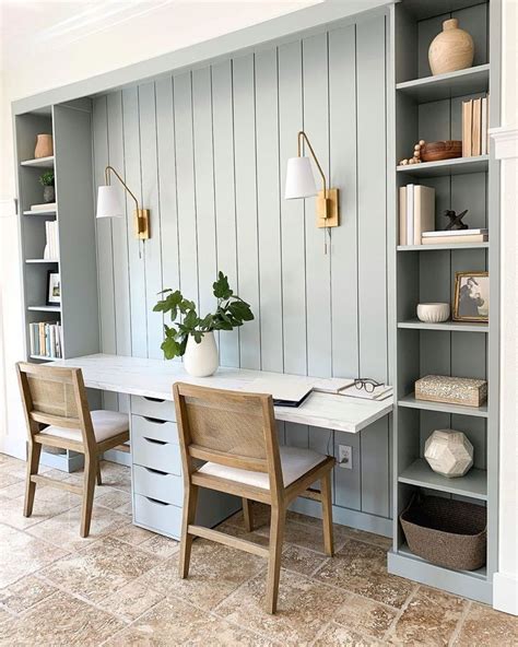 Ikea Hack Built In Double Desk Home Office Design Gray Home