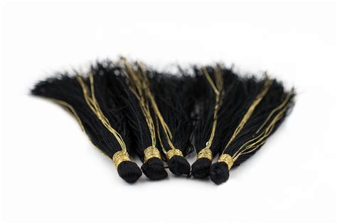Black 6cm Silk Tassels 5 Pack The Bead Chest
