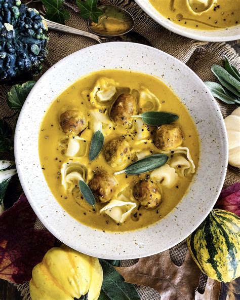 Butternut Squash Soup With Turkey Meatballs And Tortellini The Lemon