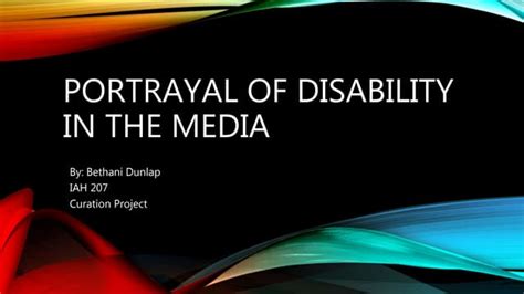 Media Portrayal Of Disability Ppt