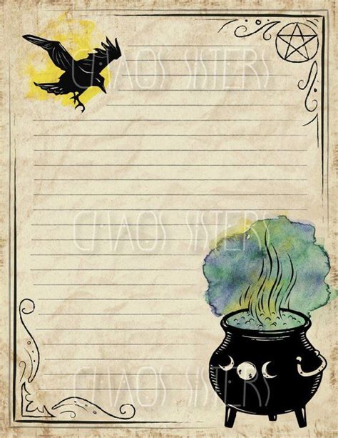 Book Of Shadows Blank Pages Printable Spell Book Page Etsy Wiccan