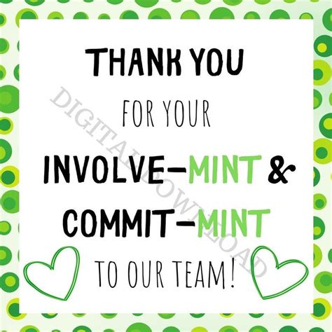 Thank You For Your Involve Mint And Commit Mint To Our Team Digital