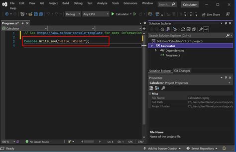 Tutorial Create A Simple C Console App Visual Studio Windows